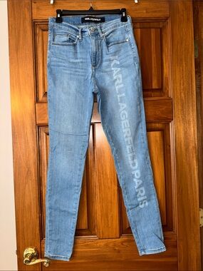 Karl Lagerfeld Light Blue Skinny Jeans with Side Logo
